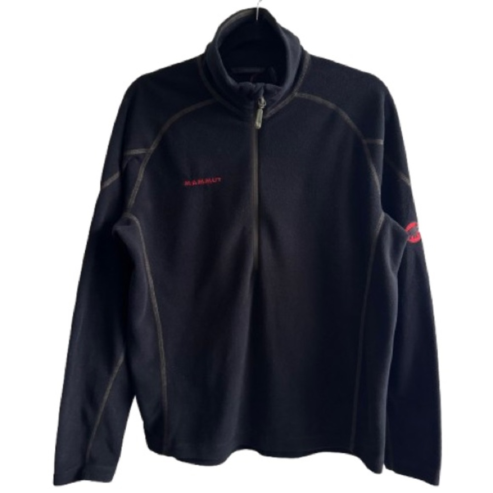 Mammut Black Tecnopile Fleece Quarter Zip Pullover Sweatshirt Fall Outdoor
